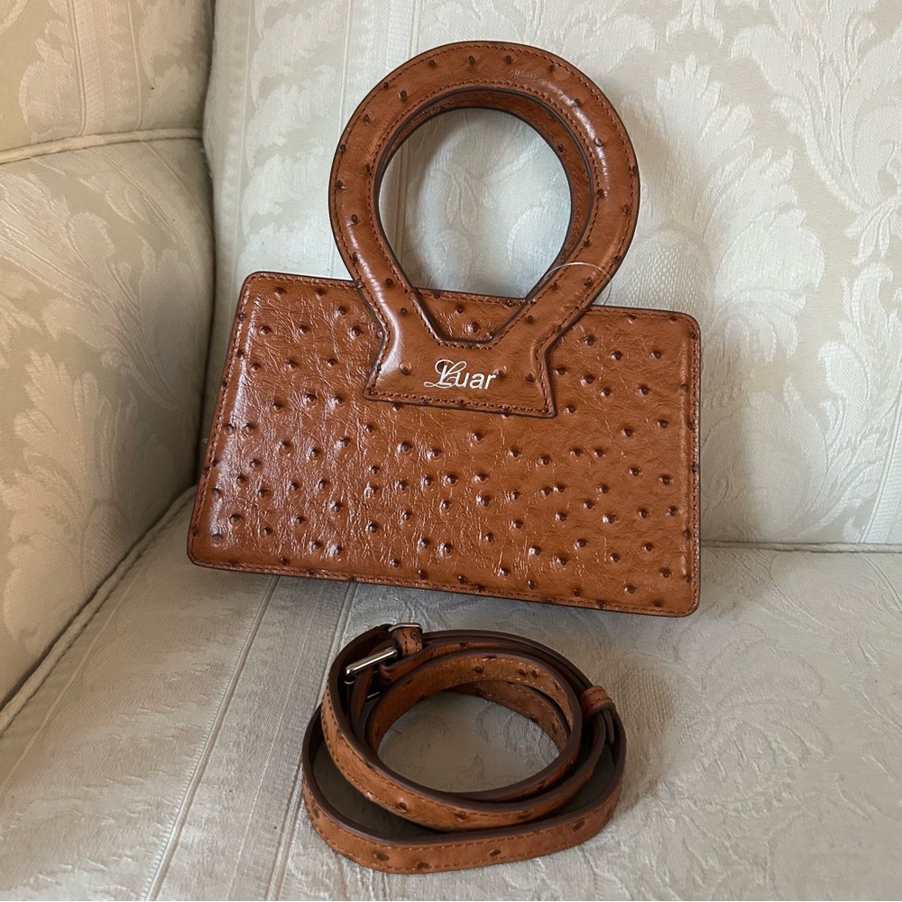 Luar Ana bag small ostrich embossed leather super cute